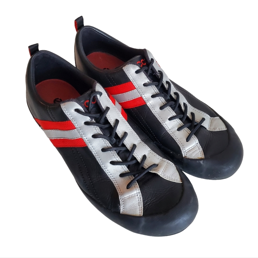 Ecco Black and Red Women's Sneakers - Picture 2 of 7